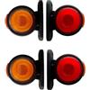 Generico 4 Luci di Ingombro LED 12V 24V Rosso Arancione Effetto Neon Fanali Posizione Posteriore Anteriore Laterale in Gomma per Carro Rimorchio Furgone Camper Trattore Camion