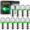 Qasim Led 10-Pack DC 6V / 6.3V Lampadina LED T4w BA9S verde 44 47756 1847 Pinball Game Cars Indicatore luminoso Cruscotto Indicatore Lampadine interne retromarcia
