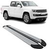 OMAC Sottoporta Laterali Pedane Laterali Compatibili con VW Amarok DoubleCab 2010-2022 Alluminio Argento