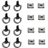 WE ARE RACING. RACEFOXX.COM Chiusure rapide ad anello a D, 19 mm, in acciaio, set da 8 pezzi, nero, piastra a innesto