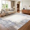 Luxstein Tappeto moderno astratto, lavabile, antiscivolo, a pelo basso, in finta lana, per soggiorno, camera da letto, cucina, corridoio, blu grigio, 200 x 300 cm