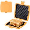 Hahorpa Tostapane per Microonde, Tostapane Micro con Piastre in Alluminio Rimovibili e Guscio in Silicone, Tostapane per Sandwich da Microonde 16x16cm per Toast, Panini, Bacon