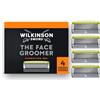 Wilkinson Sword The Face Groomer - Rasoio da uomo e rasoio da barba, 2 in 1, strumento a doppia faccia, 4 ricariche per rasoio