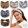 KMFASVX 5 Pezzi Fasce per Capelli Donna Stampa Leopardo, Fascia Ampia Elastica Antiscivolo, Accessori per Capelli Moda per Yoga, Corsa, Palestra, Sport e Quotidiano, Idea Regalo per Donne