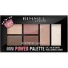 Rimmel London, Mini Power Palette 3 in 1 con Ombretti per Occhi ed Illuminanti Viso e Labbra, 003 Queen