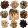 Rich Choices Hair Extension Clip Capelli Veri Chignon Updo Bun Ponytail Scrunchie Parrucchino Capelli Ricci Mossi Posticci Marrone caffè a marrone scuro