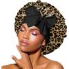 BONNET QUEEN Cuffia Seta Capelli Notte Cofano Satin per Donna Arricciata M Leopardato