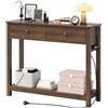 Xbro Consolle Ingresso Stretta con 2 Prese AC, USB e Type-C, Tavolo Consolle con 2 Cassetti e Ripiano, Mobile Salvaspazio per Corridoio, Soggiorno, Cucina e Dietro Divano, 100 x 30 x 80 cm