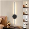 Dehobo Applique da Parete Interno LED Ricaricabile 1 PCS - Lampada Comodino Con Interruttore/Telecomando Nero 60CM - Lampada da Parete Dimmable 3 Temp. Color per Camera da Letto, Soggiorno, Scale