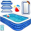 KESSER® Piscina gonfiabile per famiglia per bambini e adulti, piscina da giardino estiva, 305 x 183 x 56 cm, capacità 1180 litri, adatta ai bambini, con kit di riparazione e palla