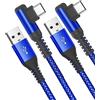 AviBrex Cavo USB C angolo di 90 gradi [2 pezzi 2m] [Ricarica rapida compatibile con PD e QC3.0] Compatibile con i Phone 16 15 Plus Pro Max Samsung Galaxy S23 Google Pixel Altri dispositivi Android USB-C.