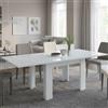 Dmora - Tavolo allungabile Otto, Consolle ausiliare da cucina, Tavolo allungabile, 100% Made in Italy, cm 90x90h75, Bianco lucido