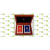 Dal Negro: Portacarte Legno Frassino 2 Mazzi Cololore rosso