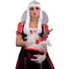 Parrucca Bianca Lunga Liscia con Frangia