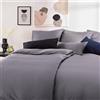 Blumtal Set Copripiumino 135x200cm e 1 Federa 80x80cm in Raso, Set Biancheria da Letto in Cotone Satinato, Antracite