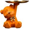 YogAes Statua Geometrica dell'Orso con Vassoio, Portachiavi dal Design Sofisticato, Svuotatasche con Stile per l'Ingresso, Ciotola per Chiavi con Figurina dell'Orso, Scultura Decorativa Portaoggetti ( Colore