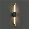 IOEDHW 1 o 2 applique da parete moderne in marmo verde, lampada da parete verticale a LED con aste in metallo dorato, lampada da parete di lusso per camera da letto soggiorno e corridoio apparecchio
