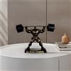 Scultura di Culturista Motivazionale Statuetta con Bilanciere Sportivo
