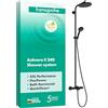 hansgrohe Activera S - Colonna doccia a risparmio idrico (EcoSmart) con miscelatore termostatico per vasca, Sistema doccia con rubinetto, soffione (240 mm), doccetta, tubo e asta, nero opaco, 28871670