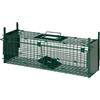 Giordanoshop Gabbia Trappola per Animali Vivi Piccoli con Doppia Porta e Maniglia 60x18x20cm Verde Scuro