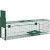 Giordanoshop Gabbia Trappola per Animali Piccoli 100x25x28 cm conPorta e Maniglia in Acciaio Verde Scuro