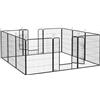 Giordanoshop Recinto per Cani a 12 Pannelli Modulabili da 80x100 cm Pieghevole con Porta in Acciaio e 12 Picchetti Grigio
