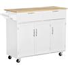 Giordanoshop Carrello da Cucina 121x46x91 cm in Legno e MDF Bianco