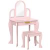 Giordanoshop Specchiera Giocattolo per Bambini 52x32x85 cm in MDF e Acrilico Rosa