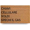 LifeGreen Zerbino Kera House con Fibre di Cocco, Tappeto Antisporco per Ingresso Rettangolare, 40X70 cm, Fondo in Lattice Antiscivolo - Stampa "Chiavi, Cellulare, Soldi, Spegni il Gas"