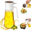 Euqvunn Spruzzino Olio 580 ml, Bottiglia in Vetro 2-in-1 Distributore & Oliera Spray per Cucina, Nebbia Fina & Resistente ai Bloccaggi per Olio d'Oliva, Friggitrice ad Aria, Cucina