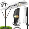 KESSER Ombrellone parasole a LED solare Sun XL, 300 x 300 cm, con copertura + protezione antivento girevole, inclinabile, grande rotazione a 360°, ombrellone da giardino con manovella, protezione