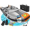 KESSER® Gommone Wave 230-320 cm, set da 6 pezzi gonfiabile - barca + panca, pompa ad aria, pagaia, kit di riparazione, borsa, barca da pesca, barca a pagaia piccola e grande - combinazione motore
