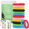AOOWU 12 Pezzi Braccialetti Antizanzare, 72 Pezzi Cerotti Antizanzare Bambini, Antizanzara Bracciali, Senza DEET, Sicuro Non Tossiche, per Adulti e Bambini, per Attività All'aperto e Viaggi