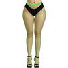 Kikoroco Collant sexy della coscia delle donne a vita alta calze a rete - verde - taglia unica