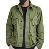 Generic Giacca da lavoro da uomo, leggera, stile safari, casual, con bottoni, antivento, con 4 tasche con patta, chiusura a bottone, giacca militare cargo, cappotti in cotone, Verde, M