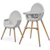 kk Kinderkraft Kinderkraft FINI 2 Seggiolone Pappa 2 in 1, Rialzo da Sedia, Poggiapiedi Vassoio Regolabile, per Bambini da 6 Mesi fino 5 Anni, Grigio