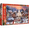 Trefl - Puzzle Bianco Natale - 1000 Elementi, vista della città, neve, animali, persone, tempo di Natale, puzzle fai da te, intrattenimento creativo, regalo, divertimento, puzzle classici
