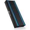 ICY BOX M.2 NVMe Enclosure con USB 3.1 Gen2, illuminazione LED RGB, sistema di raffreddamento, USB-C, USB-A, PCIe M-Key SSD, alluminio, nero, IB-1824ML-C31
