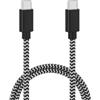 Ewent Cavo USB-C a USB-C 1 m - cavo PD100W (20V/5A) + trasmissione dati 480 Mbps, Intrecciato in Tessuto Premium Bianco/Nero, Ricarica rapida per Apple,Android,Samsung,Smartphone,Tablet,Laptop etc.