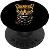 Vibrant Feline Art Leopardo feroce che indossa sfumature verdi elettriche PopSockets PopGrip Adesivo
