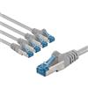 goobay 66020 - Cavo di rete CAT 6A in set da 5 cavi patch schermati S/FTP/CU, PiMF, LSZH/Cat 6a con 10 Gbit/Grigio/5 x 5 m