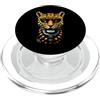 Vibrant Feline Art Leopardo feroce che indossa sfumature verdi elettriche PopSockets PopGrip per MagSafe