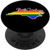 North Carolina Map USA State Rainbow Pri North Carolina Mappa USA Stato Arcobaleno Flag Orgoglio PopSockets PopGrip Adesivo