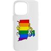 Rhode Island Map USA State Rainbow Pride Custodia per iPhone 14 Pro Max Rhode Island Mappa USA Stato Arcobaleno Flag Orgoglio