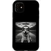 Akita Puppy Lover PS Custodia per iPhone 11 Divertente Akita Selfie UFO Astronave Aliena Amante dei Cani
