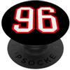 Leggende dello sport Numero della squadra sportiva bianca rossa n. 96 PopSockets PopGrip Adesivo