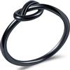Jude Jewelers - Anello in acciaio INOX resistente con nodo, simbolo celtico di promessa d'amore, colore: argento e nero e Acciaio inossidabile, 58 (18.5), colore: Nero , cod. JR622