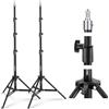 NEEWER BASICS Stativo per Luce Fotografica da 6ft/180cm 2pz, Treppiede in Metallo Pieghevole a 4 Sezioni con Vite 1/4 e Perno 5/8 per Fotocamera, Ring Light, Accessori, Carico Max: 5kg/11lb, ST180B