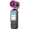 OPPWONG Fotocamera Portatile con Ventola, Videocamera POV 4K 64MP Obiettivo Rotante a 180° con Display Digitale della velocità, per la Registrazione della Quotidiana in Viaggio (BLACK)