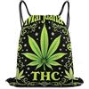 Generic Borsa Coulisse, Unisex Zainetti, Green Weed Leaves Flag, Stampa Sacca Ginnastica per Spiaggia, Nuoto, Yoga, 36X42cm